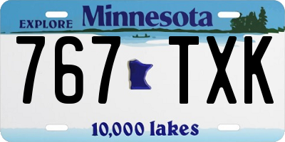 MN license plate 767TXK