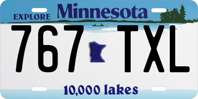 MN license plate 767TXL