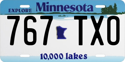 MN license plate 767TXO