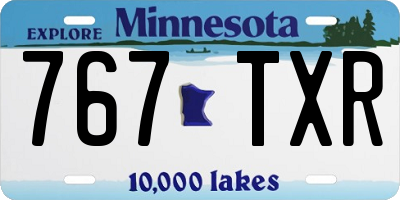 MN license plate 767TXR