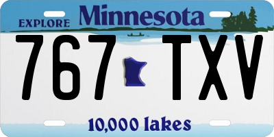 MN license plate 767TXV