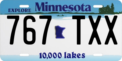 MN license plate 767TXX
