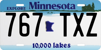 MN license plate 767TXZ