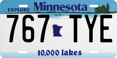 MN license plate 767TYE