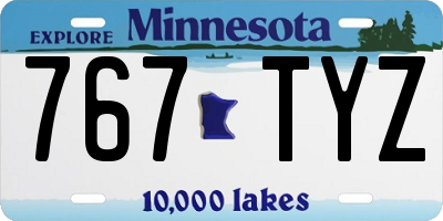 MN license plate 767TYZ
