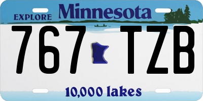 MN license plate 767TZB