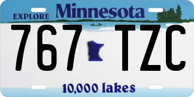 MN license plate 767TZC