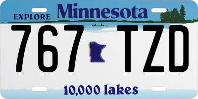 MN license plate 767TZD