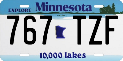 MN license plate 767TZF