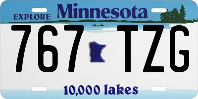 MN license plate 767TZG