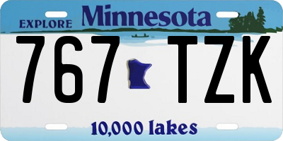 MN license plate 767TZK