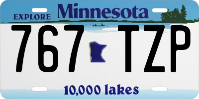MN license plate 767TZP