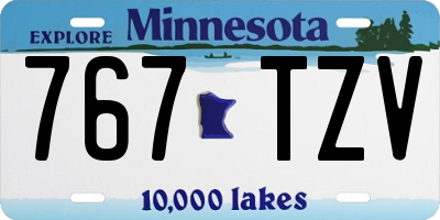 MN license plate 767TZV