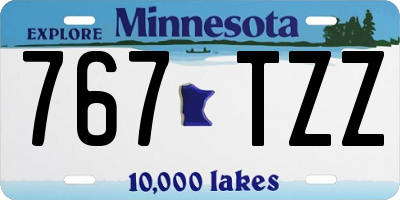 MN license plate 767TZZ