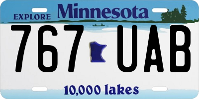 MN license plate 767UAB