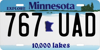 MN license plate 767UAD