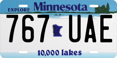 MN license plate 767UAE