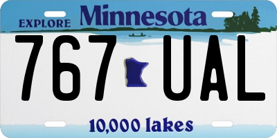 MN license plate 767UAL