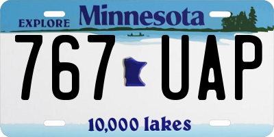 MN license plate 767UAP