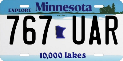 MN license plate 767UAR