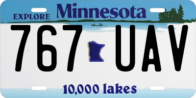 MN license plate 767UAV