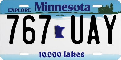 MN license plate 767UAY