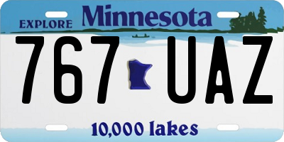 MN license plate 767UAZ