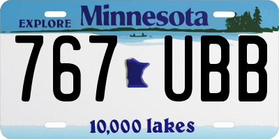 MN license plate 767UBB