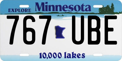 MN license plate 767UBE