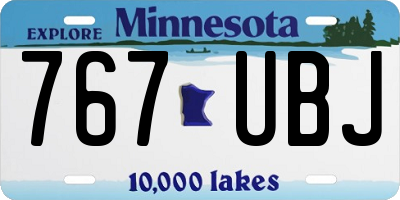 MN license plate 767UBJ