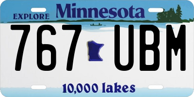 MN license plate 767UBM