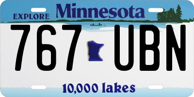 MN license plate 767UBN