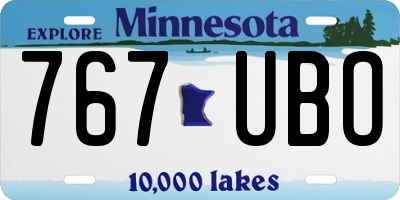 MN license plate 767UBO