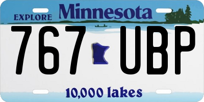 MN license plate 767UBP