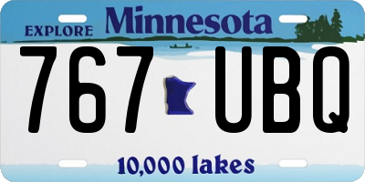 MN license plate 767UBQ