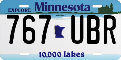 MN license plate 767UBR