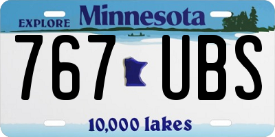 MN license plate 767UBS