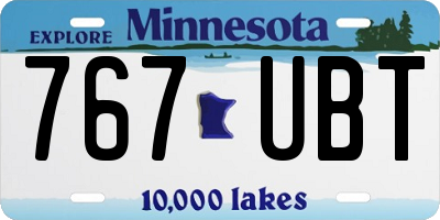 MN license plate 767UBT