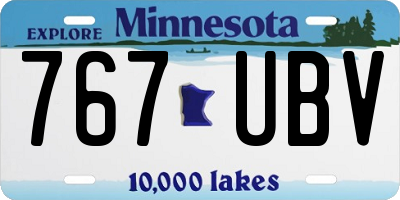 MN license plate 767UBV