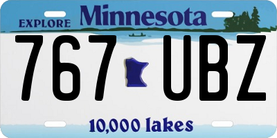 MN license plate 767UBZ
