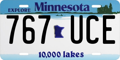 MN license plate 767UCE