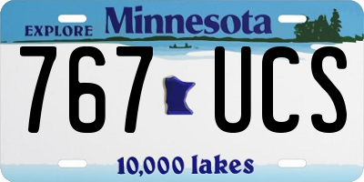 MN license plate 767UCS