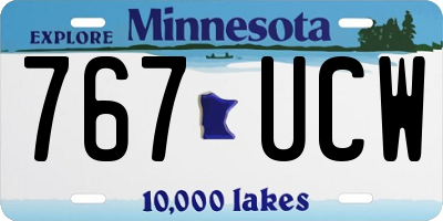 MN license plate 767UCW