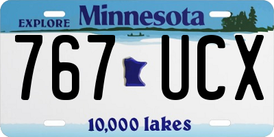 MN license plate 767UCX