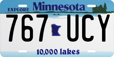 MN license plate 767UCY
