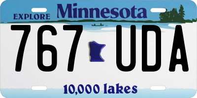 MN license plate 767UDA