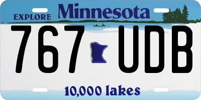 MN license plate 767UDB