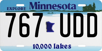 MN license plate 767UDD