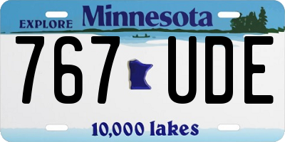 MN license plate 767UDE