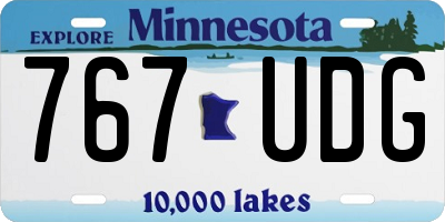 MN license plate 767UDG